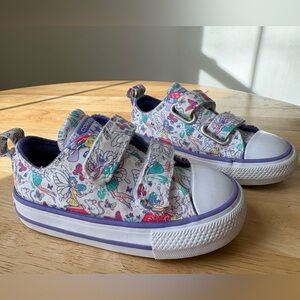 Converse Chuck Taylor Toddler Fairy Print Velcro Sneakers Size 5